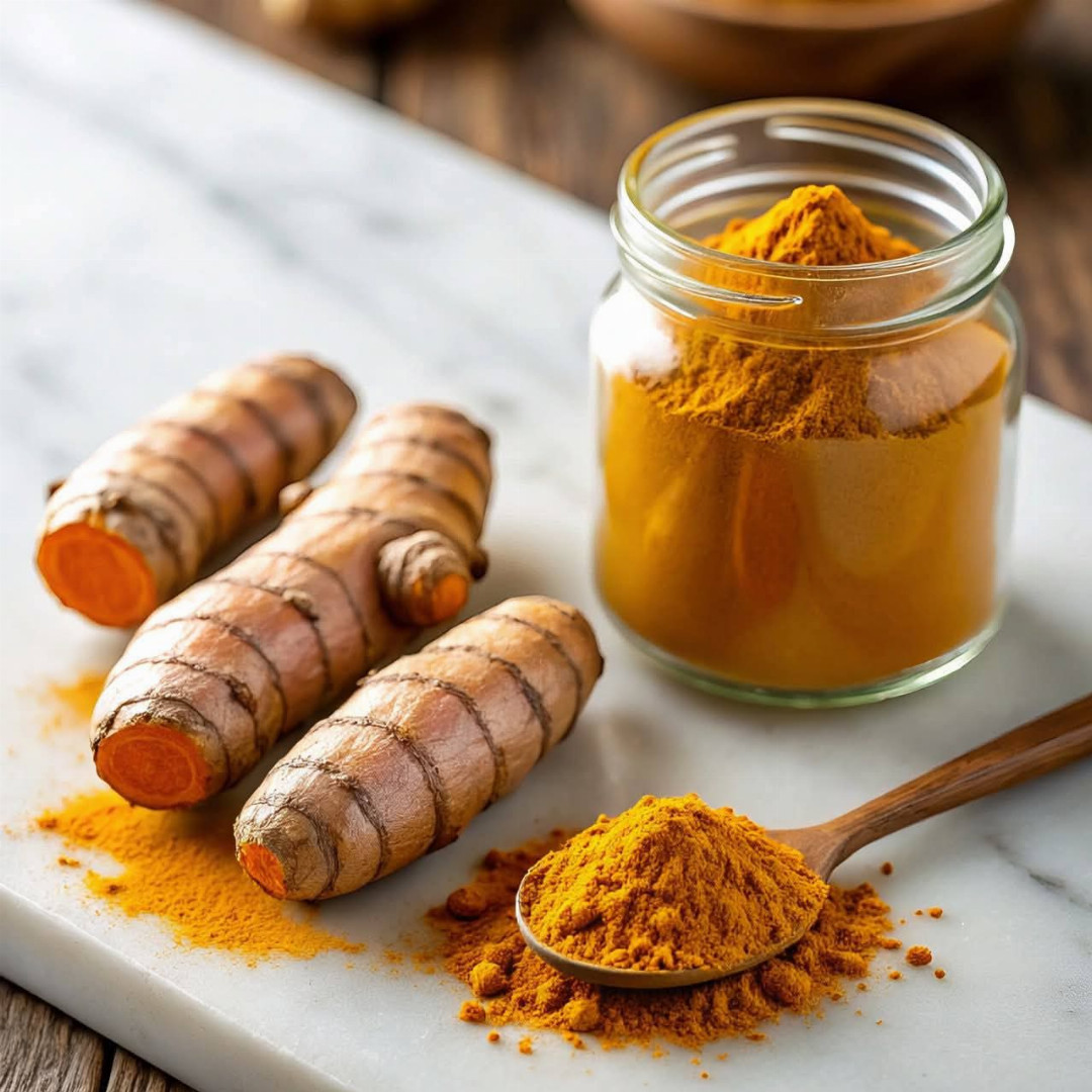 কাঁচা,হলুদ,গুড়ো